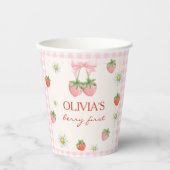 Berry 1st Birthday Strawberry Pappbecher (Vorderseite)