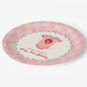 Berry 1st Birthday Strawberry Shirt Checkerboard Pappteller (Schrägansicht)