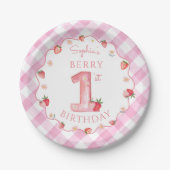 Berry 1st Birthday Wavy Pappteller (Vorderseite)
