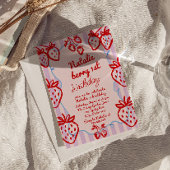 Berry 1st DIY Hand Drawn Strawberry Girl Geburtsta Einladung