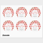 Berry 1st First Birthday Party Runder Aufkleber (Blatt)