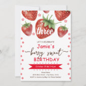 Berry 3. Geburtstag Wasserfarbe Einladung (Vorderseite)