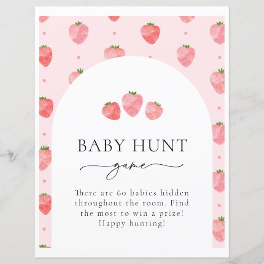 Berry Baby Hunt Game Sign (Vorderseite)