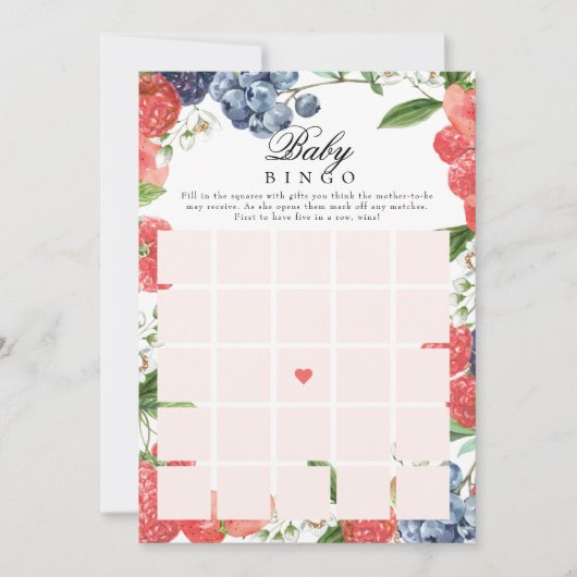 Berry Baby Shower Baby Geschenk Bingo Spiel Einladung (Vorderseite)