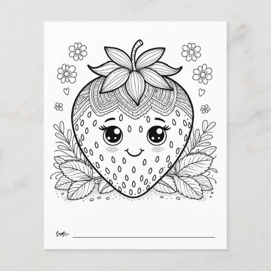 Berry Baby Shower Kids Activity Colour Sheet Flyer (Vorne)
