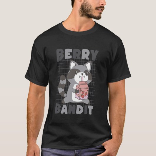 Berry Bandit Raccoon Kawaii Cute Funny T-Shirt (Vorderseite)