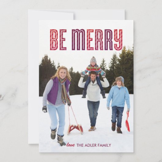 Berry Be Merry Holiday Card Feiertagskarte (Vorderseite)
