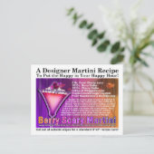 Berry Beängstigend Halloween Martini Rezept Postka Postkarte (Stehend Vorderseite)