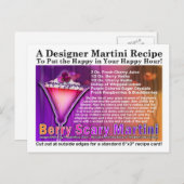 Berry Beängstigend Halloween Martini Rezept Postka Postkarte (Vorne/Hinten)