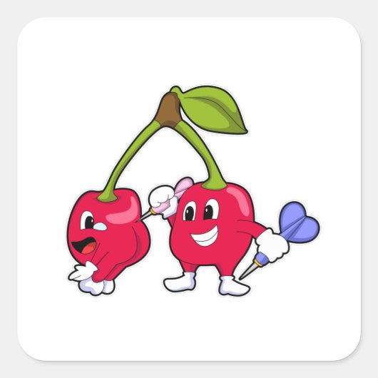 Berry bei Darts mit Dart Quadratischer Aufkleber (Vorderseite)