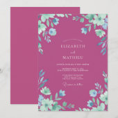 Berry Bemalte Petal Hochzeit Einladung (Vorne/Hinten)