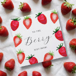 Berry Best Mom! Watercolor Strawberry Mother's Day<br><div class="desc">Celebrate your incredible mother with a touch of sweetness and charm. This square, flat-lay card is adorned with vibrant, hand-painted watercolor strawberries scattered around a playful, script-style text. The unique watercolor design gives the card a warm, artistic feel that is both modern and nostalgic. Whether you're celebrating Mother's Day, her...</div>