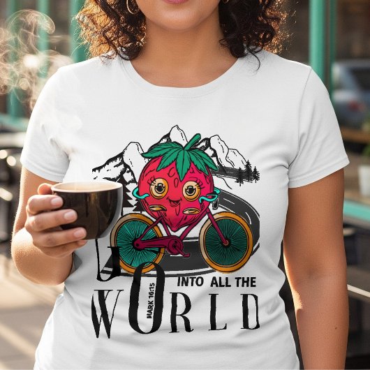 Berry Biker Faith Tee – “Go Into All the World” 