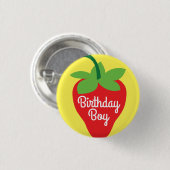 Berry Birthday Niedlich Strawberry Kid's Button (Vorne & Hinten)
