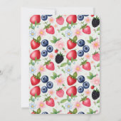 Berry Birthday Strawberry Blume Girl Party Einladung (Rückseite)