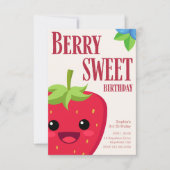 Berry Birthday Strawberry Party Einladung (Vorderseite)