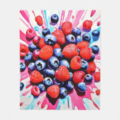 Berry Blast: Fruchtiger Spaß Fleecedecke (Vorderseite)
