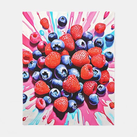 Berry Blast: Fruchtiger Spaß Fleecedecke (Vorderseite)