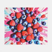 Berry Blast: Fruchtiger Spaß Fleecedecke (Vorderseite (Horizontal))