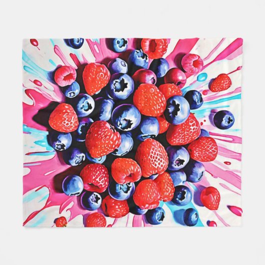 Berry Blast: Fruchtiger Spaß Fleecedecke (Vorderseite (Horizontal))