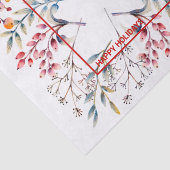 Berry, Blatt Rot Happy Holidays Weihnachts-Foto Seidenpapier (Detail)