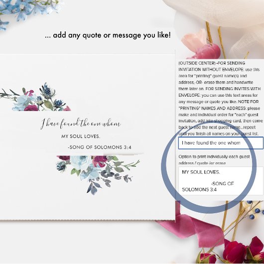 Berry, Blau, Burgunder Hochzeit mit Perforated UAW All In One Einladung