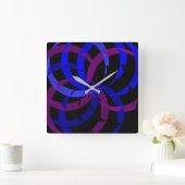 Berry Blend Geometric Wall Clock Quadratische Wanduhr (Zuhause)