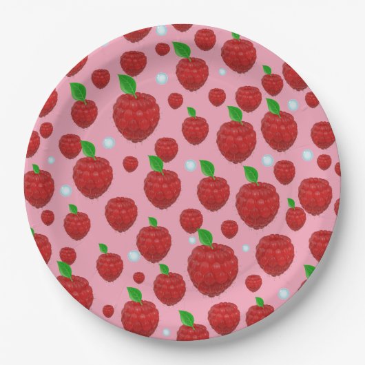Berry Bliss Bash: Raspberrys erstes Party-Thema Pappteller (Vorderseite)