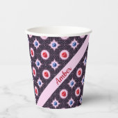 Berry Bliss Muster mit Individuelle Name Pappbecher (Vorderseite)