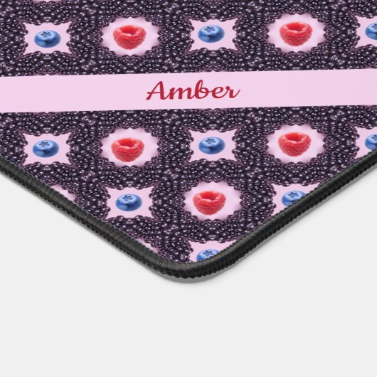 Berry Bliss Muster mit Individuelle Name Schreibtischunterlage (Ecke)