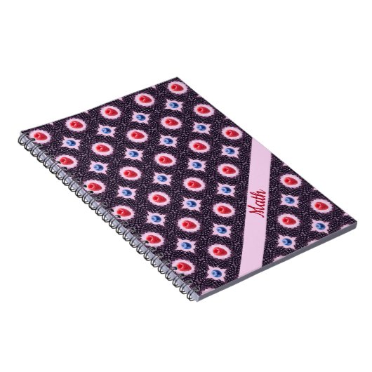 Berry Bliss Muster mit Individuelle Name Spiral Notizblock (Rechte Seite)