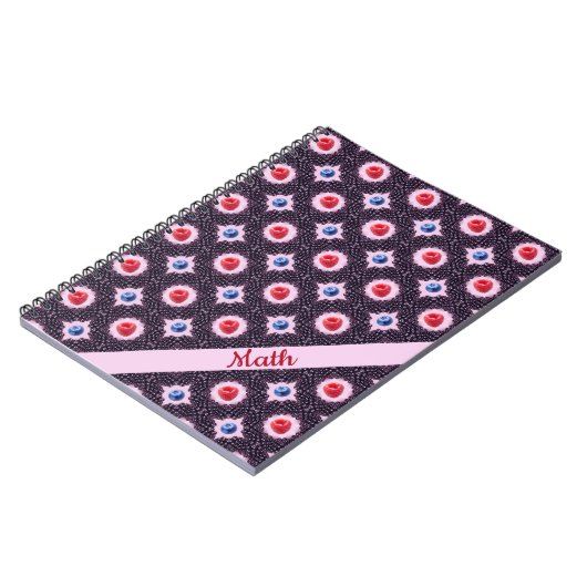 Berry Bliss Muster mit Individuelle Name Spiral Notizblock (Linke Seite)