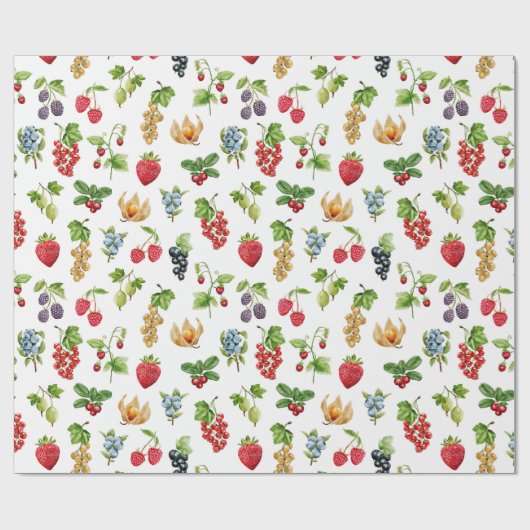 Berry Bliss Pattern Geschenkpapier (Flach)