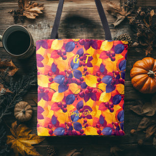 Berry Bliss-Tasche mit Herbstblättern und Beeren Tasche