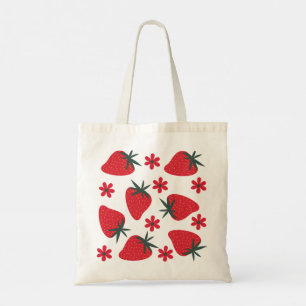 Berry Bloom – Fröhliche Erdbeere Florale Tasche
