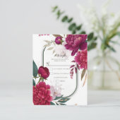 Berry Bloom Garden Floral Glam Hochzeit  Einladung (Stehend Vorderseite)