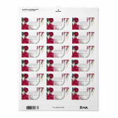 Berry Bloom Garden Floral Glam Wedding  Adressaufkleber (Vorne)