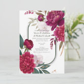 Berry Bloom Garden Floral Glam Wedding  Einladung (Stehend Vorderseite)