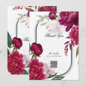 Berry Bloom Garden Floral Glam Wedding Einladung (Vorne/Hinten)