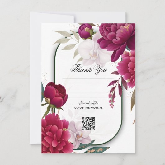 Berry Bloom Garden Floral Glam Wedding Einladung (Vorderseite)