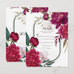 Berry Bloom Garten Blumen Glam Hochzeit R.S.V.P. Einladung