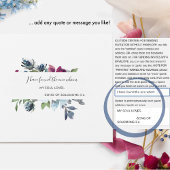 Berry Blue Burgundy Floral Wedding Perforated UAWG All In One Einladung