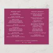 Berry Blue Burgundy Wedding Timeline und Programm (Rückseite)