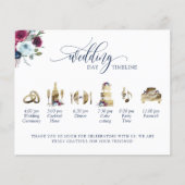 Berry Blue Burgundy Wedding Timeline und Programm (Vorderseite)