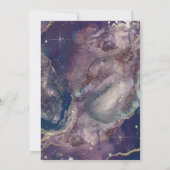 Berry Blue Watercolor Gold Celestial Brautparty Einladung (Rückseite)