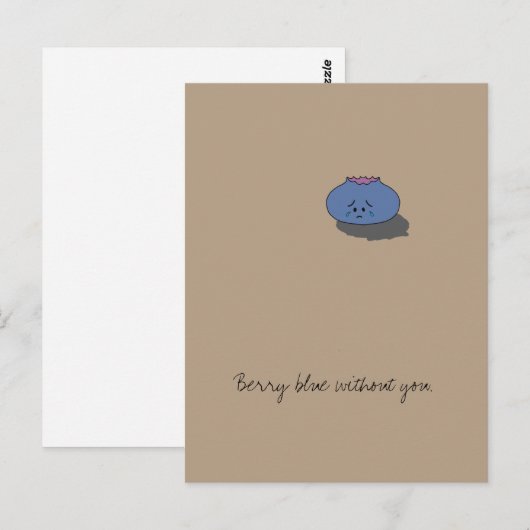 "Berry blue without you" Postkarte (Vorne/Hinten)