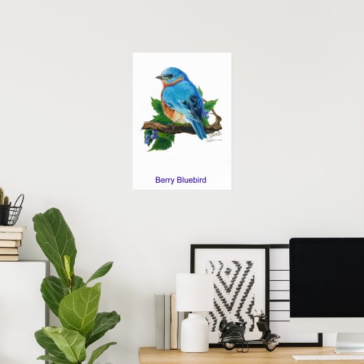Berry Bluebird Poster (Heimbüro)