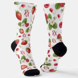 Berry, Blume & Pill Pattern Pharmacy Socken