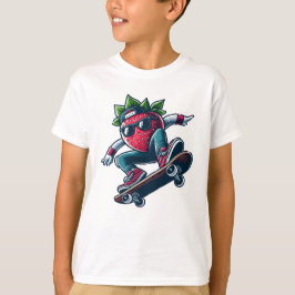 Berry Boarder - Skateboarding Cartoon Strawberry T-Shirt