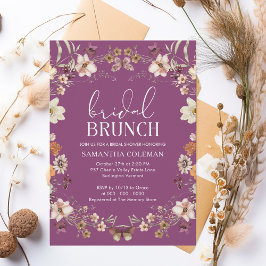 Berry Boho Wildblume Bridal Brunch Brautparty Einladung